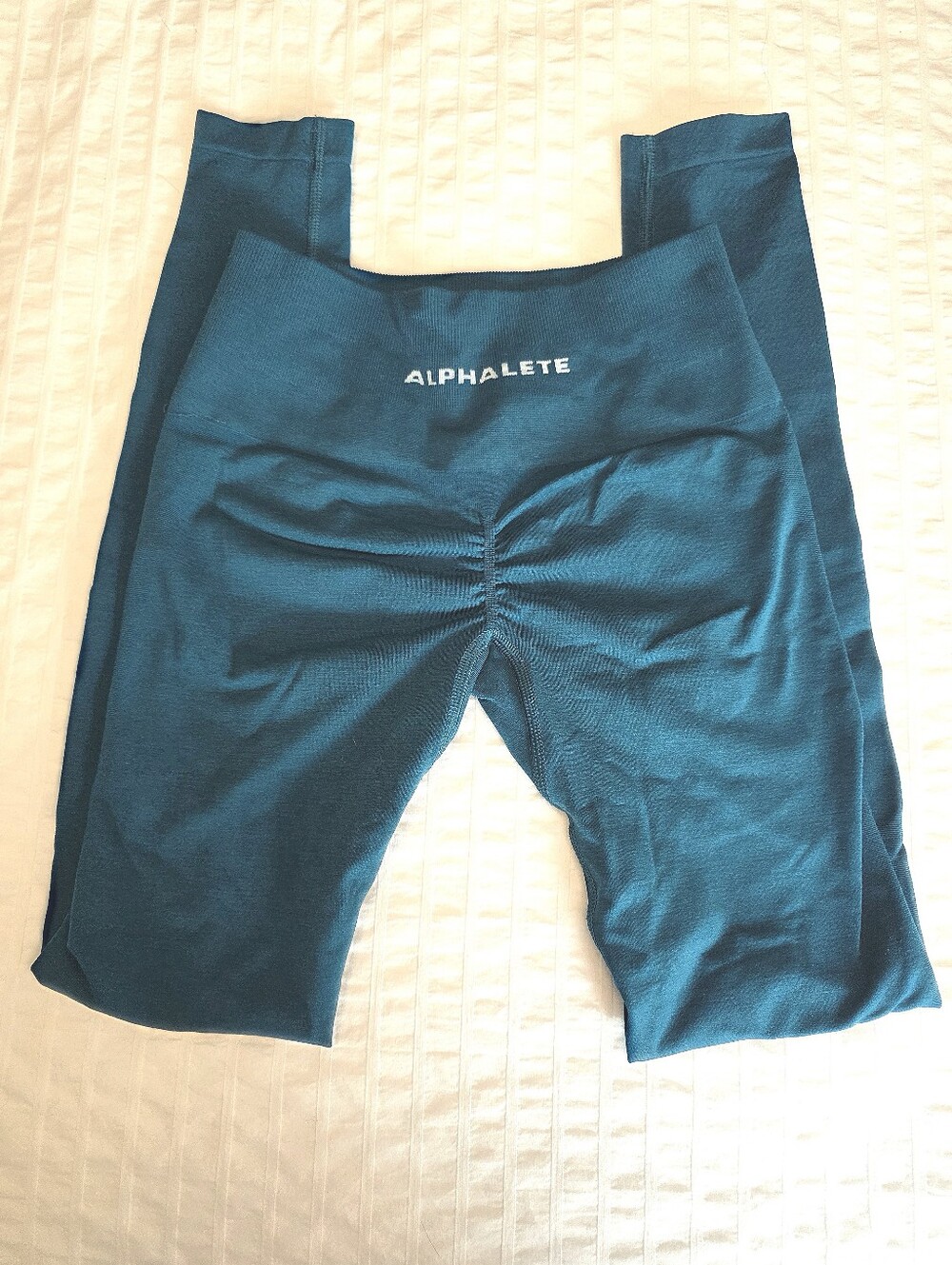 Alphalete Amplify Bright Teal Green High-Waisted Sculpting Leggings
